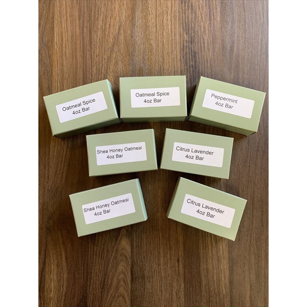 Handmade Soap Various Scents in boxes 4 oz. bars Lot of 7